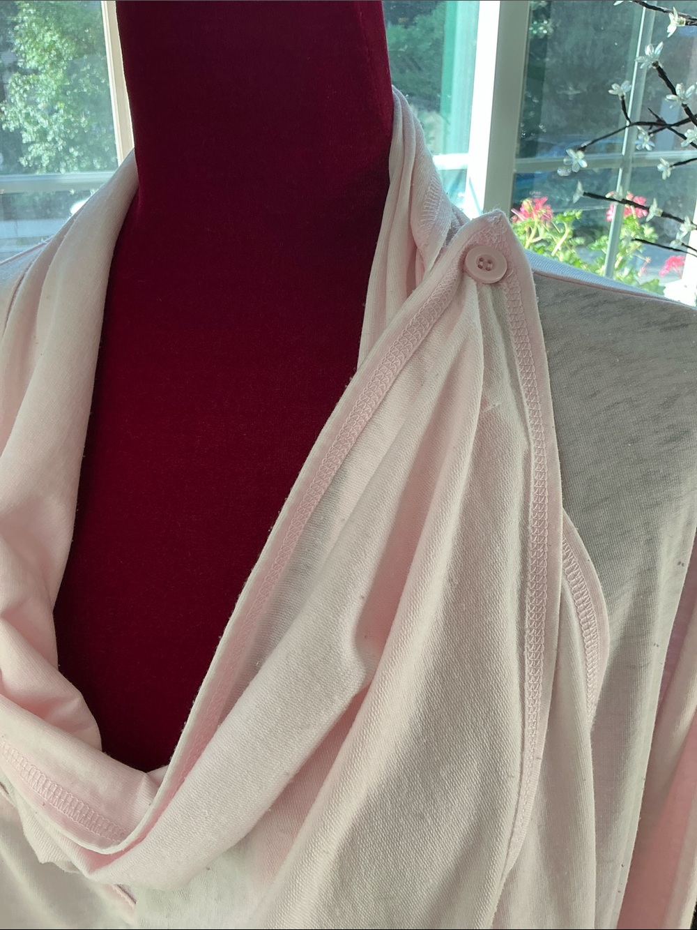 Light Pink Open-Front Draped Women's Sweater Cardigan size L by BRISAS - Picture 11 of 12